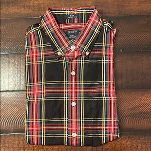 J. Crew Men's Multicolor Plaid Shirt - Red, Yellow, Navy